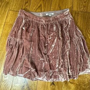 Madewell blush crushed velvet skirt